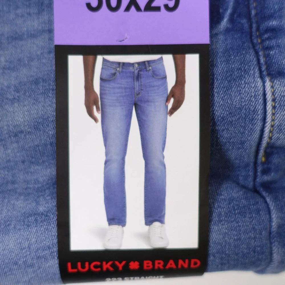 Lucky Brand 223 Straight Leg Mens Blue Stretch Denim Jeans 30x29 NEW 1845290